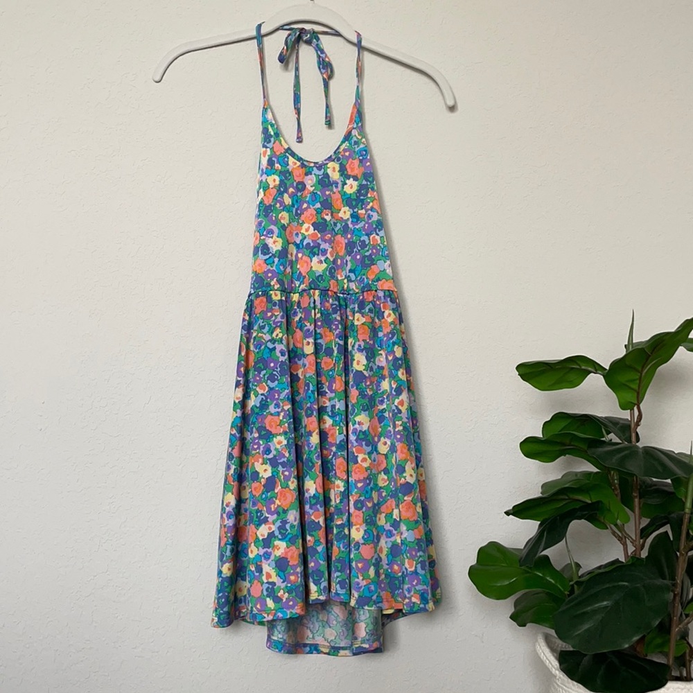 American Apparel halter tie floral dress